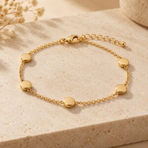 Golden Station Beaded Bracelet — Her Jewels anti-tarnish everyday jewellery