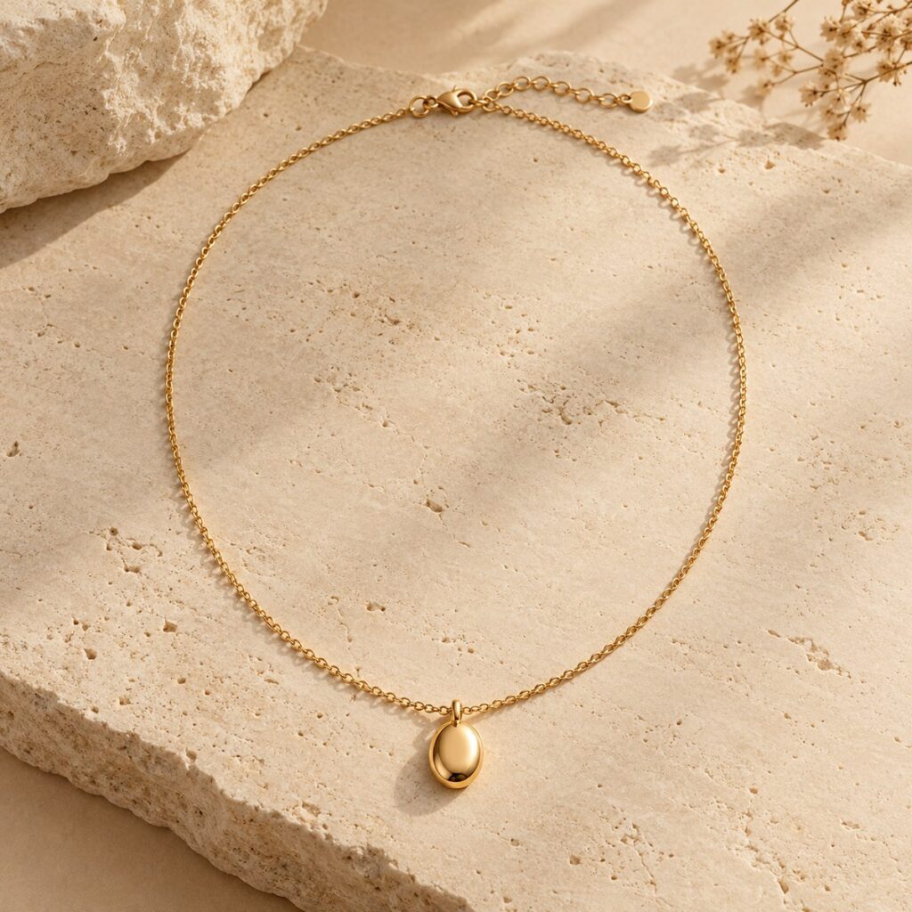 Oval Pendant Layering Necklace