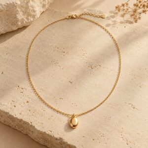 Oval Pendant Layering Necklace — Her Jewels anti-tarnish everyday jewellery