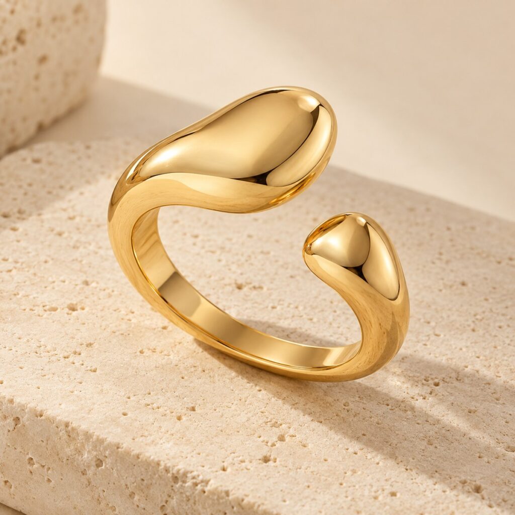 Sculpted Minimalist Open Ring